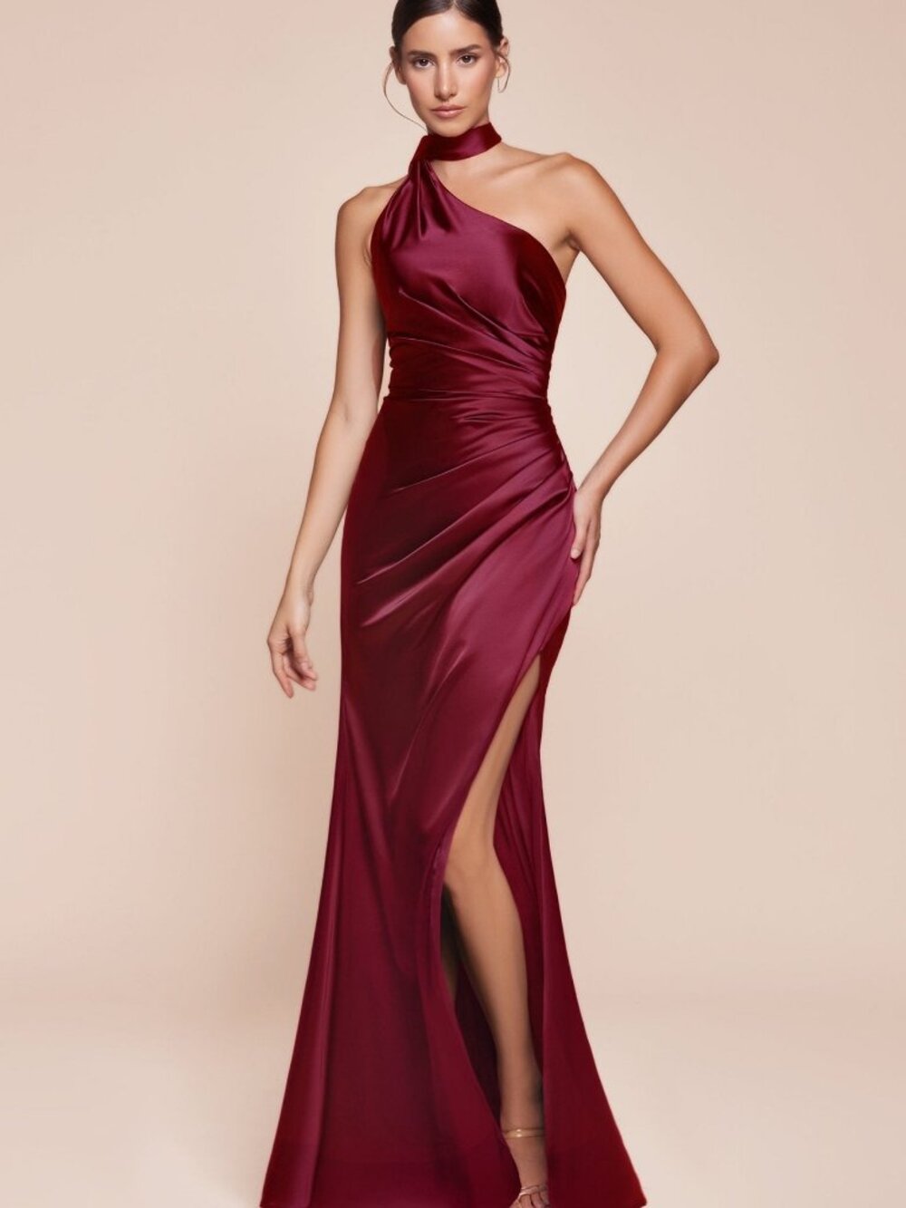 NEW BURGUNDY Evening Gown Floor Length Formal Elegant Stunning 7454